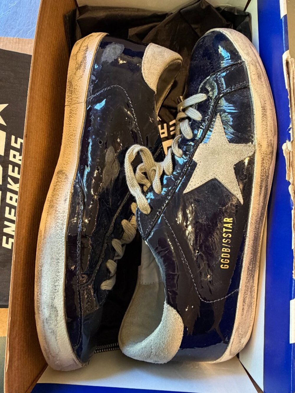 Golden Goose Deluxe Superstar Blue Wave Leather Ice Star G35ms590.p89 42EU 9US